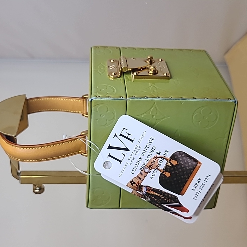 LOUIS VUITTON VINTAGE 1998 MONOGRAM VERNIS BLEECKER POUCH GREEN/BLUE STUNNING! - Picture 5 of 17